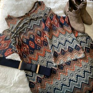 24 W Knee length bell sleeve cold shoulder dress